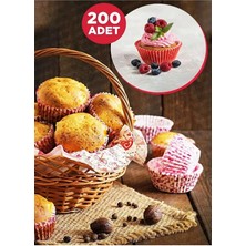 Mikasso 200 Adet Renkli Muffin Cupcake Kalıpları Kek Kapsülü Cupcake Muffin Kağıdı Silikon Çok Renkli