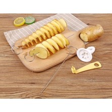 Mikasso Metal Çubuklu Cips Yapma Makinası Patates Dilimleme Seti 4 Şiş Hediye Çelik