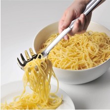 Mikasso 32 Cm. Paslanmaz Çelik Makarna Kaşığı, Profesyonel Spagetti Kaşığı, Makarna Kepçesi Paslanmaz Çelik