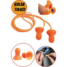 Mikasso Kulak Tıkacı 26 Db Yıkanabilir Ipli Tıkaç Gürültü Ses Önleyici Yüzme Su Kaçma Kulak Koruyucu 21 Dba