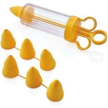 Mikasso Ergonomik Kek Pasta Krema Şekillendirici Pompa 7 Adet Başlıklı Plastik