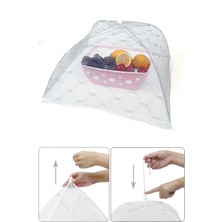 Mikasso Kare Beyaz Gıda Koruma Şemsiyesi Büyük Boy Yiyecek Yemek Sinek Koruyucu 30CMX30CM RE040R Plastik Çok