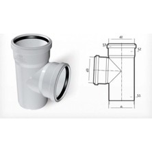 Mikasso Dublex Pvc Atık Su Borusu Pimaş Te Çatal 50 x 50 Mm.