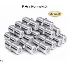 Vwin F Ara Konnektör (30 Adet) Anten Kablolarını Birleştirir Dişi-Dişi Kablo Birleştirici