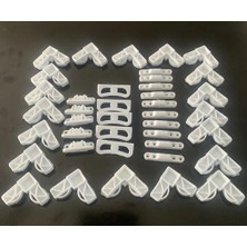 Mikasso 20 Adet Köşe Takozu,10 Adet Menteşe,5 Adet Çıt Çıt,5 Adet Tutamak Plastik