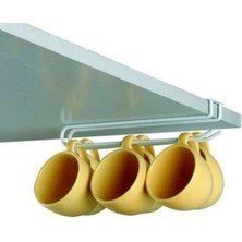 Mikasso Dolap Içi Raf Altı Metal Kupa Fincan Bardak Askısı Aparatı Metal Sarı