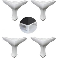 Mikasso Mobilya Kanepe Baza Koltuk Çekyat Yükseltme Ayağı Plastik, Lükens Beyaz 14 Cm, 4 Adet Beyaz