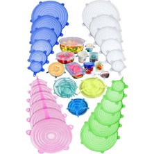 Mikasso Silikon Streç Kapak 6'lı Tencere Bonesi Plastik Çok Renkli