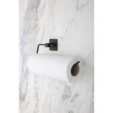 Mikasso Modern Tasarımlı Kare Yapışkanlı Siyah Metal Peçetelik Mikrofiber Malzemeden Üretilmiştir