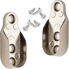 Mikasso Gardrop Dolap Içi Oval Askı Aparatı Flanş (2 Adet)+ 6 Adet Vida Metal Bej