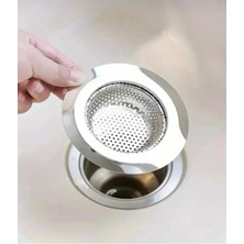 Mikasso ( 2 Adet ) 9 cm Paslanmaz Çelik Mutfak Lavabo Süzgeci Tıkanmayı Önleyici Drenej Tıpası 9cm Paslanmaz