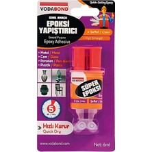 Mikasso | Genel Amaçlı Epoksi Yapıştırıcı, Kullanıma Hazır Hızlı Epoksi, Şeffaf, 6 ml Şeffaf