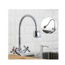 Mikasso Oynar Başlıklı Esnek Boru Çift Fonksiyonlu Mutfak Başlığ Krom Renk 2 Yıl Krom Fonksiyonlu Krom