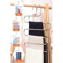 Mikasso Snake Dolap Içi 5 Kat Katlı Pantolon Eşarp Şal Askısı | 5 Katlı Pantolon Eşarp Askısı 5 Katlı Askı M