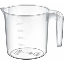 Mikasso 1.5 Litre Kapasiteli Şeffaf Maşrapa – Plastik Su ve Sıvı Ölçüm Aracı (14×13 Cm) Plastik Tr