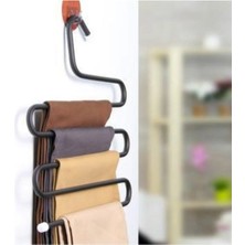 Mikasso Dolap Içi 5 Katlı Pantolon Pijama Eşarp Fular Askısı Aparatı Plastik Gri