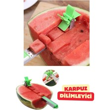 Mikasso Paslanmaz Çelik Pratik Karpuz Kavun Meyve Dilimleyici Korunurlu Bıçak Paslanmaz Çelik