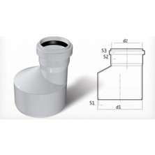 Mikasso Dublex Pvc Atık Su Borusu Pimaş Redüksiyon 70 x 50 Mm.