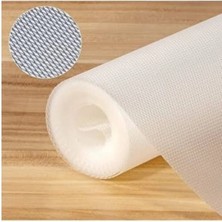 Mikasso 45 cm x 10 Metre Şeffaf Eva Raflık Kaymaz Dolap Içi Çekmece Raf Örtüsü Kaydırmaz Turuncu
