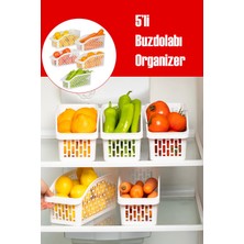 Mikasso Org-20-5 5li Çok Amaçlı Plastik Dolap Içi Düzenleyici Saklama Kutusu Organizer Sepet - Beyaz Plastik