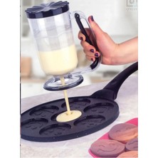 Mikasso Pratik Hamur Porsiyonlayıcı 1 Lt Pancake Ölçekli Krema Hamur Puding Dağıtıcı Akıtma Plastik