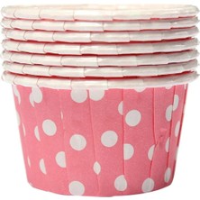 Mikasso 50LI Puantiyeli Muffin Cupcake Kalıpları Pembe Muffin Kağıt Pembe Kağıt Pembe