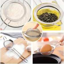 Mikasso Pratik 3'lü Paslanmaz Çelik Çay Süzgeç Seti - 3 Farklı Boy Çelik Çay Süzgeci Paslanmaz Çelik