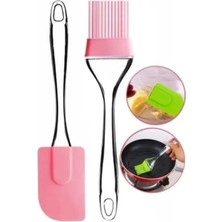 Mikasso (2'li Set )Akrilik Saplı Silikon Spatula -Yumurta Fırça Seti Silikon