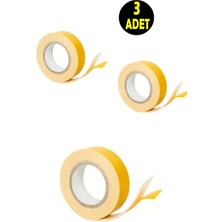 Mikasso 3 Adet Çift Taraflı Yapıştırma Köpük Bantı (16MM x 1,5 Mt)-Tablo Şerit LED Montaj Yapıştırıcı Bandı