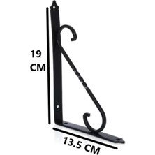 Mikasso Renk Seçenekli Siyah 19X13.5 Ferforje Raf Altı Metal L Ayak Siyah