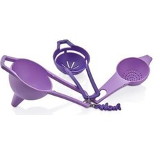 Mikasso Buffer® Pratik Yumurta Süzgeci Mini Süzgeç Huni Seti Hepsi Bir Arada Plastik