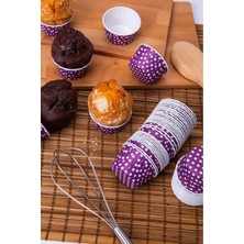 Mikasso 50'li Mor Muffin Cupcake Kalıbı Kek Kapsülü, Airfryer Uyumlu Kağıt Mor