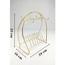 Mikasso Nilşah Ferforje Gold Fincan Askısı Metal Ekru