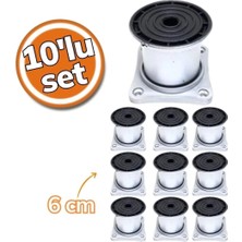 Mikasso Plastik Ayak Mat Krom Kare Tabla 6cm 10'lu Set Çok Renkli