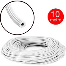 Mikasso Sineklik Teli Fitili Beyaz 5mm Kapı Pencere Tül Sabitleme Lastik Contası -10 Metre Tül