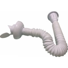 Mikasso Koku Önleyici Kapaklı Körüklü Lavabo Sifonu Lavabo Gider Borusu Hortum 80CM