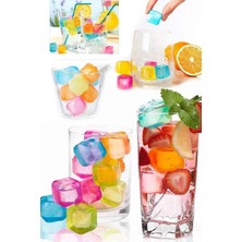 Mikasso 20'li Tükenmez Buz Kalıbı Seti | Renkli Plastik Büz Küpleri | 20 Adet Buz Küpü Plastik