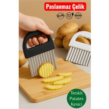 Mikasso Patates Dilimleyici Pratik Şekilli Patates Kesici Tırtıklı Patates Kesici Dayanıklı Paslanmaz Çelik