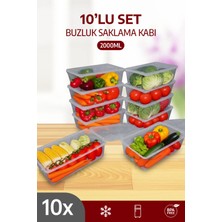 Mikasso 10'lu Buzdolabı Saklama Kabı, Derin Dondurucu, Buzluk Kutusu, Dolap Organizeri, Mutfak Düzenleyici P