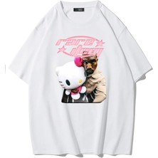 Brz Collection Unisex Oversize (Beyaz) Kanye West Hello Kitty Rare Item T-Shirt (Beyaz)