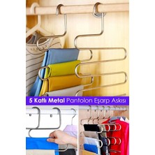 Mikasso Pratik Dolap Içi 5 Kat Katlı Pantolon Eşarp Şal Askısı | 5 Katlı Pantolon Eşarp Askısı 5 Katlı Askı