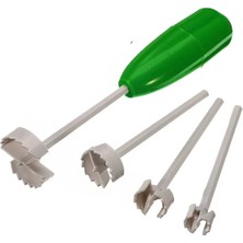 Mikasso 4 Başlıklı Kabak Sebze Patlıcan Oyacağı Oyma Seti + Elma ve Kabak Oyacağı Paslanmaz - 2li Set M1G4K1