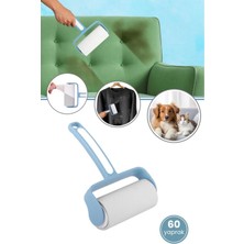 Mikasso Tüy Toplayıcı, Kedi Köpek Tüyü Elbise Kanepe Araba Koltuğu Yapışkanlı Temizleme Rulo 60 Yaprak Mavi