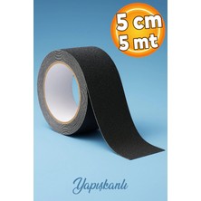 Mikasso 5 Metre Merdiven Zemin Kaydırmaz Bant Yapışkanlı (5 cm x 5 Metre) Kaymaz Bant Siyah Siyah