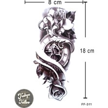 Trakya Tattoo Geçici Dövme 1-2 Hafta Kalıcı Yarım Kol Gül Saat