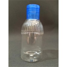 Mikasso 30 Adet 50 ml Flip Top Mavi Kapaklı Est Likit Mürekkep Dezenfektan Kolonya Boş Plastik Şişesi 50 ml