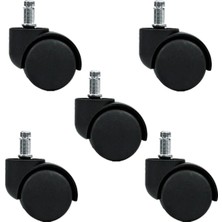 Mikasso Ofis Sandalye Tekerleği Ofis Koltuğu Tekeri Takım - 5 Adet Siyah