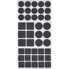 Mikasso 42 Parça Karma Model Yapışkanlı Keçe - Siyah Renk Parke ve Zemin Koruyucu Set MIT1317 Siyah