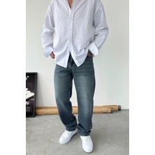 HAFKA Mavi Basic Baggy Fit Pantolon