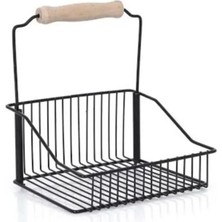 Mikasso Mutfak-Banyo Çok Amaçlı Metal Eko Ferforje Sepet 20*20 Metal 20 x 20 Beyaz